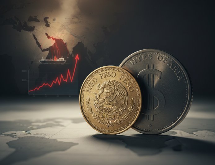 El peso mexicano bajo presión: Incertidumbre geopolítica y el avance del dólar marcan la jornada